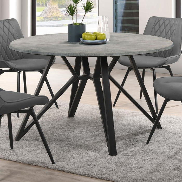 Neil - Round Smart Top Dining Table - Gunmetal - JaxCo Furniture