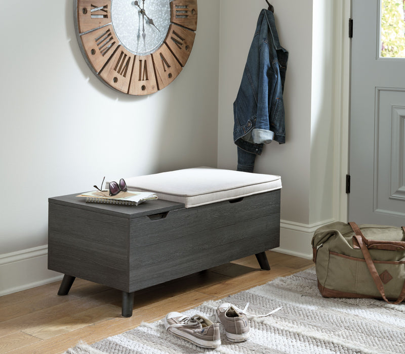 Yarlow - Dark Gray - Storage Bench - JaxCo Furniture