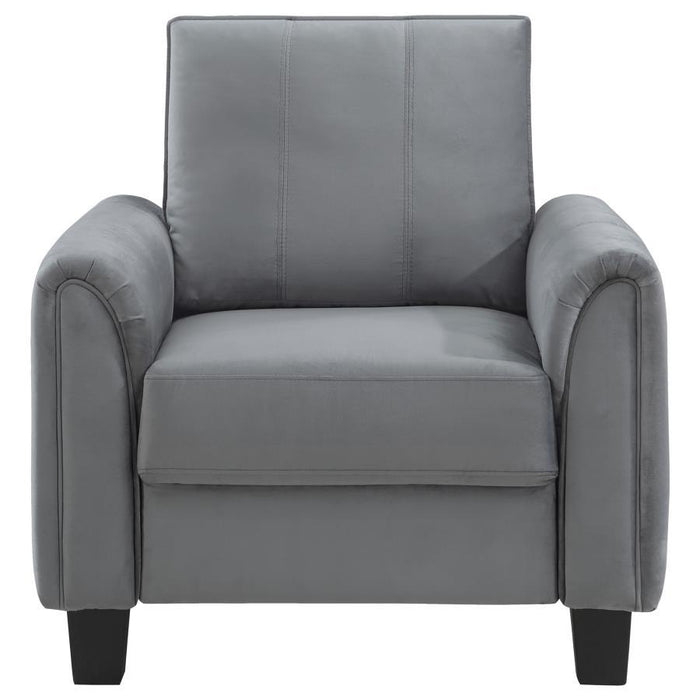 Davis - Upholstered Rolled Arm Accent Chair - Gray - JaxCo Furniture