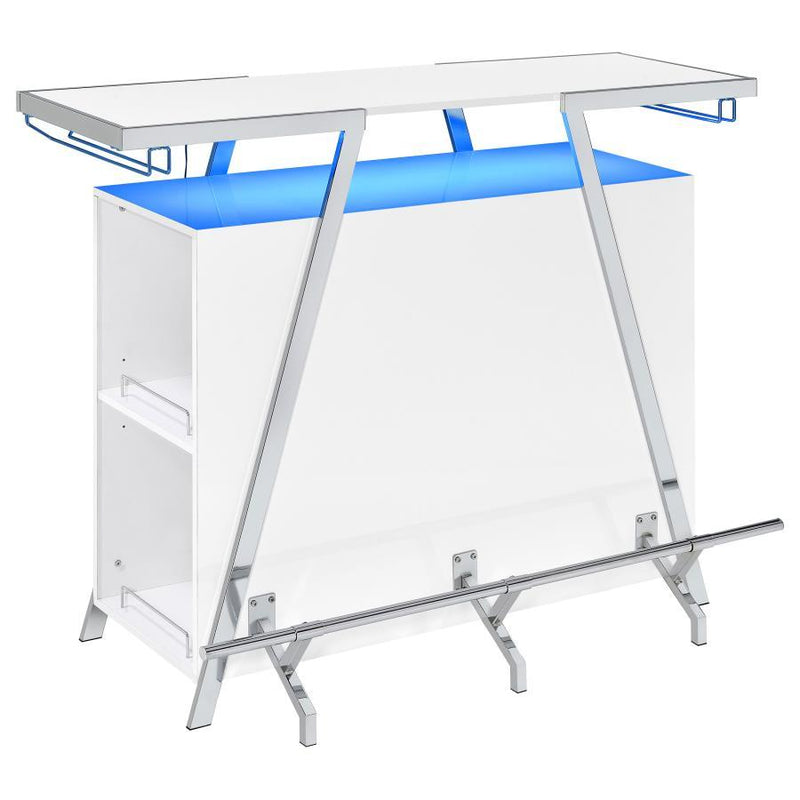 Araceli - Freestanding LED Home Bar Cabinet - White High Gloss - JaxCo Furniture