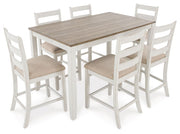 Skempton - White / Light Brown - Counter Height Dining Table and Bar Stools (Set of 7) - JaxCo Furniture