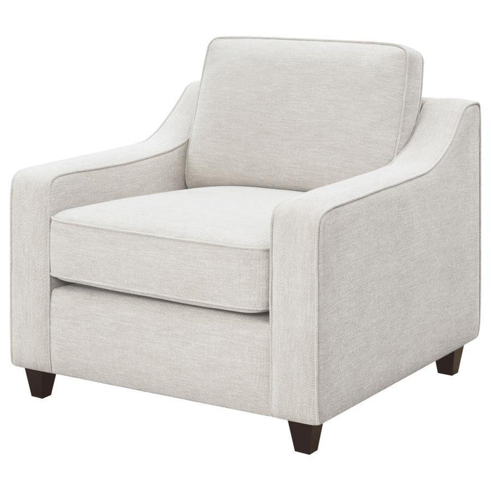 Christine - Upholstered Sloped Arm Accent Chair - Beige - JaxCo Furniture