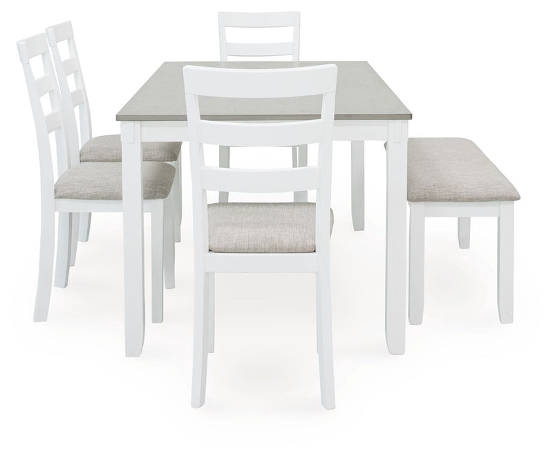Stonehollow - White / Gray - Rectangular Drm Table Set (Set of 6) - JaxCo Furniture