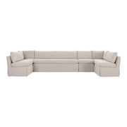 Fable - Slipcover Dining Banquette U-Shape - Beige - JaxCo Furniture