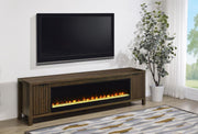 Carey - 79" TV Stand Fireplace Media Console - Dark Pine - JaxCo Furniture