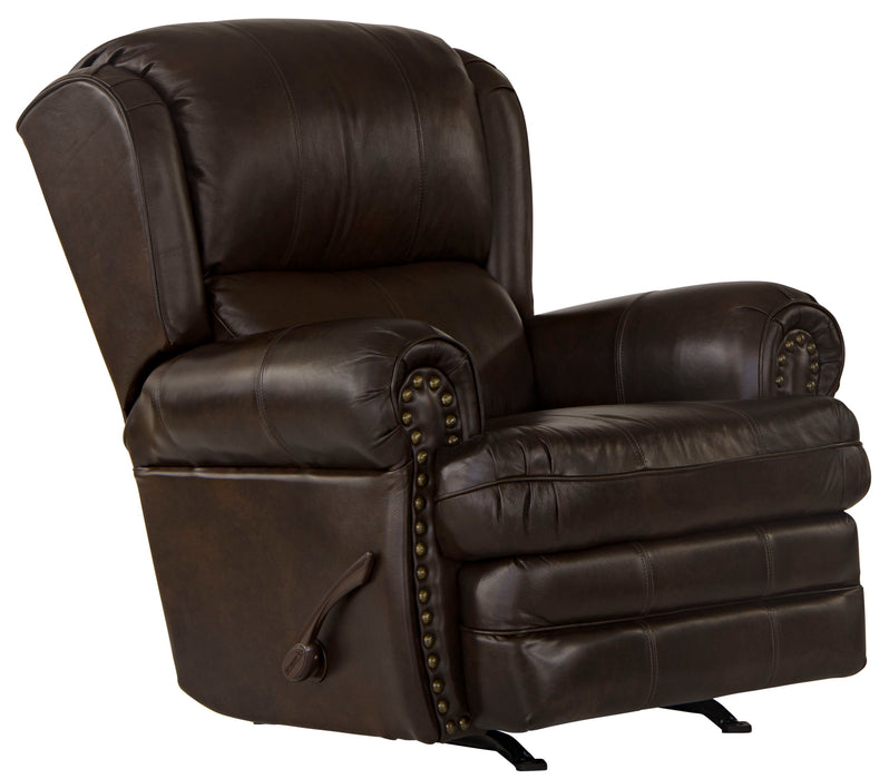 Roberto - Rocker Recliner - Cocoa - Leather - JaxCo Furniture