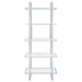 Hartford - 5-Shelf Glass Bookshelf - Chrome - JaxCo Furniture