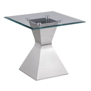 Jenny - Glass Top Stainless Steel Table - JaxCo Furniture