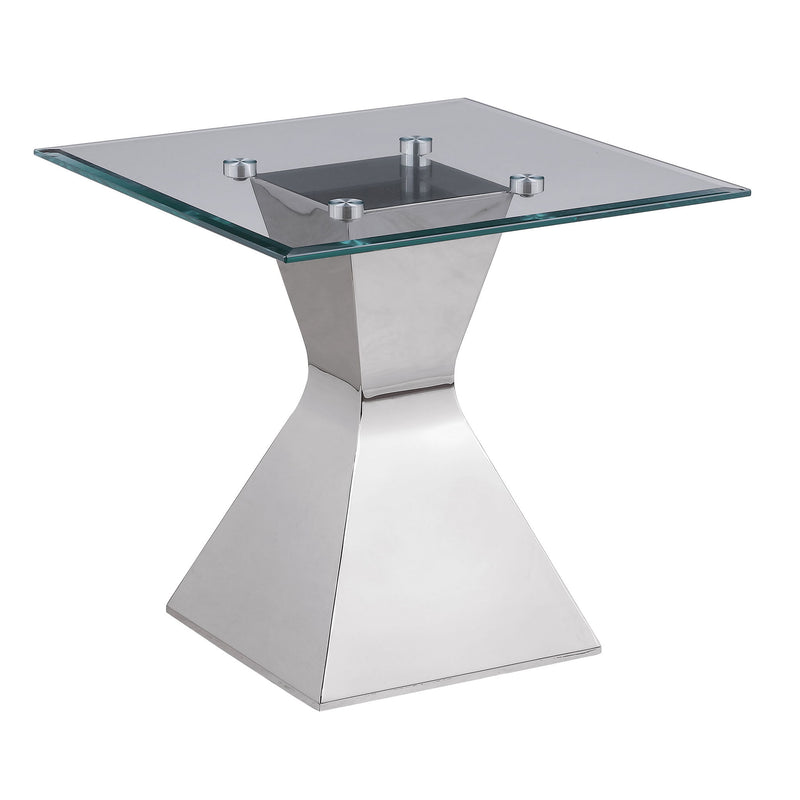 Jenny - Glass Top Stainless Steel Table - JaxCo Furniture