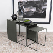 Imez - 3 Piece Rectangular Metal Nesting Table Set - Gray - JaxCo Furniture