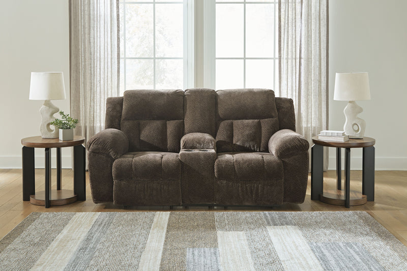 Frohn - Dbl Reclining Loveseat With Console - JaxCo Furniture