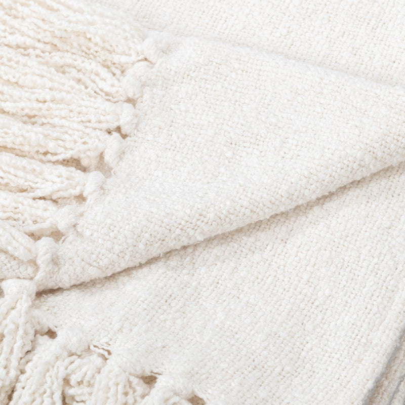 Throws - 50" x 70" TC Aria Boucle Throw - Ivory - JaxCo Furniture