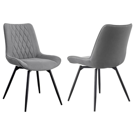 Diggs - Upholstered Swivel Dining Side Chair (Set of 2) - Gray - JaxCo Furniture