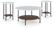 Wrenwich - Brown / Black / White - Occasional Table Set (Set of 3) - JaxCo Furniture