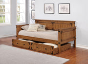 Oakdale - Wood Twin Daybed with Trundle - Rustic Honey - JaxCo Furniture