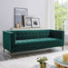 Isaac - Channel Stitch Velvet Sofa - JaxCo Furniture