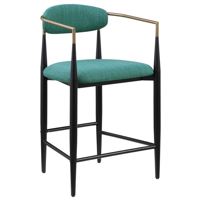 Tina - Metal Counter Height Bar Stool With Upholstered Back And Seat (Set of 2) - JaxCo Furniture