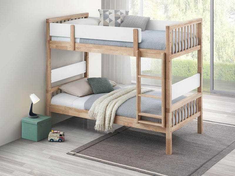 Dakota - Wood Twin Over Twin Bunk Bed - Natural - JaxCo Furniture