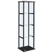 Cyclamen - 4-Shelf Clear Glass Curio Display Cabinet - Black - JaxCo Furniture