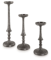 Eravell - Pewter Finish - Candle Holder Set (Set of 3) - JaxCo Furniture