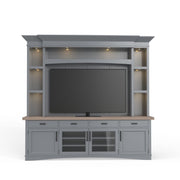 Americana Modern - TV Console with Hutch, Backpanel and LED Lights - JaxCo Furniture