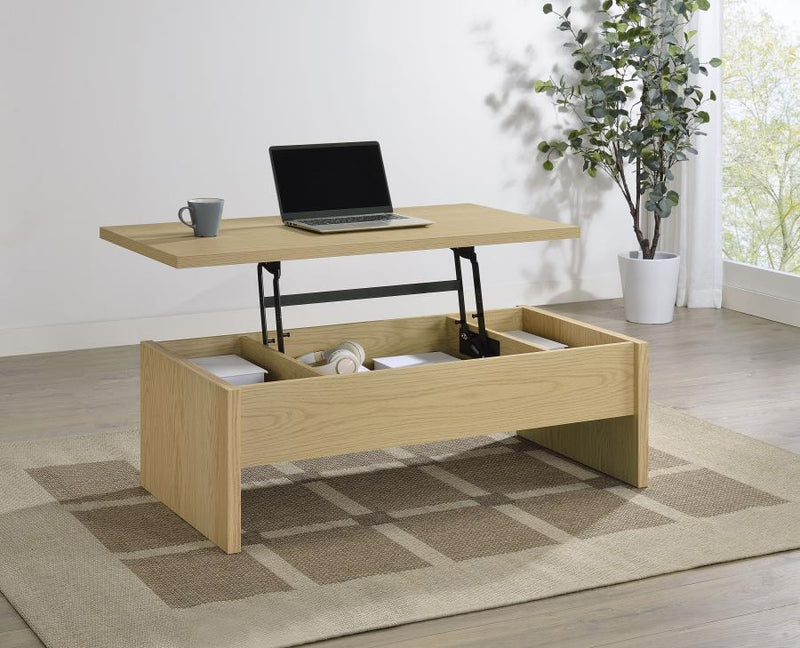 Canoga - Engineered Wood Lift Top Coffee Table - Light Oak - JaxCo Furniture