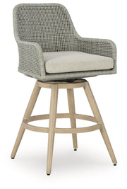 Seton Creek - Beige / Gray - Barstool With Cushion (Set of 2) - JaxCo Furniture