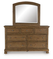 Feddinger - Medium Brown - Dresser And Mirror - JaxCo Furniture