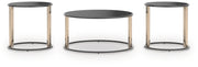 Hannerly - Black / Gold Finish - Occasional Table Set (Set of 3) - JaxCo Furniture