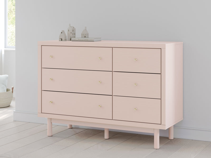 Wistenpine - Blush - Six Drawer Dresser - JaxCo Furniture