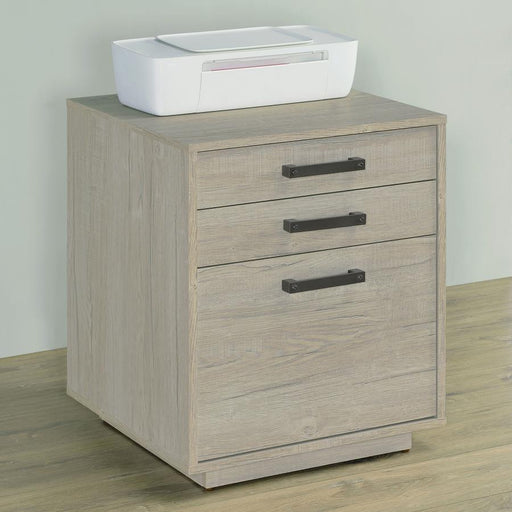 Loomis - 3-Drawer Home Office File Cabinet - Whitewashed Gray - JaxCo Furniture