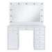 Amia - Complete Vanity With Lightbulbs - Glossy White - JaxCo Furniture