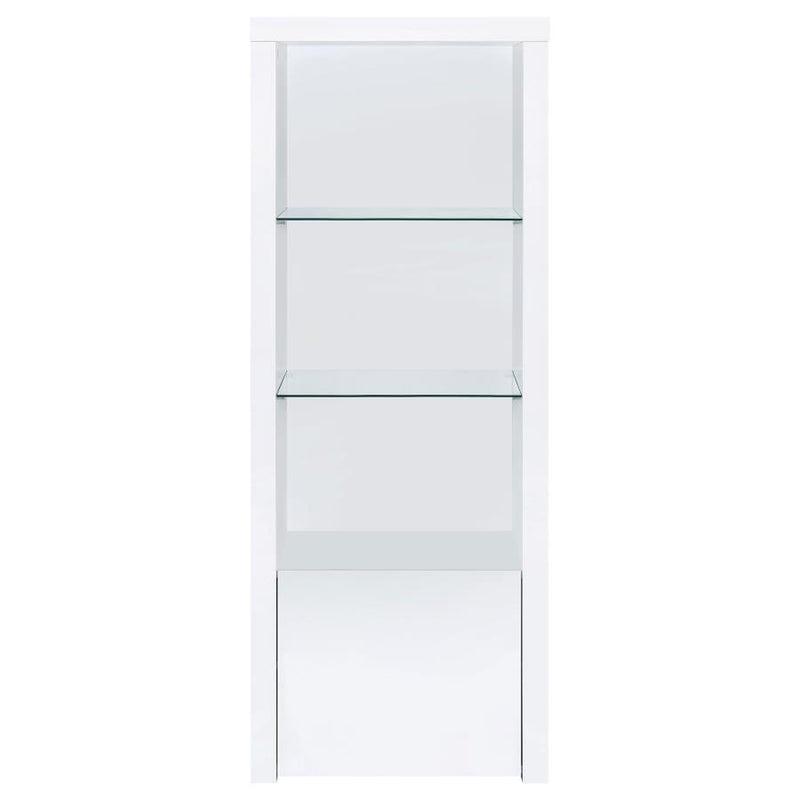 Jude - 3-Shelf Engineered Wood Media Tower - High Gloss White - JaxCo Furniture