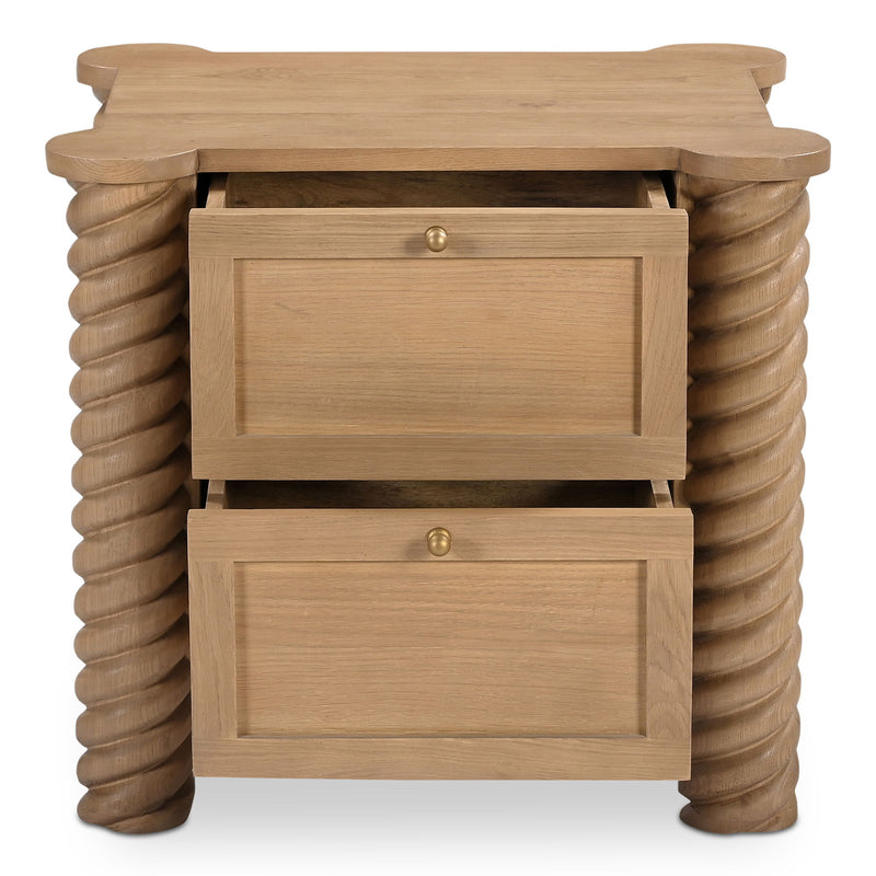 Treccia - 2 Drawer Nightstand - Oak