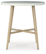 Seton Creek - Beige - Round Bar Table With Umbrella Option - JaxCo Furniture