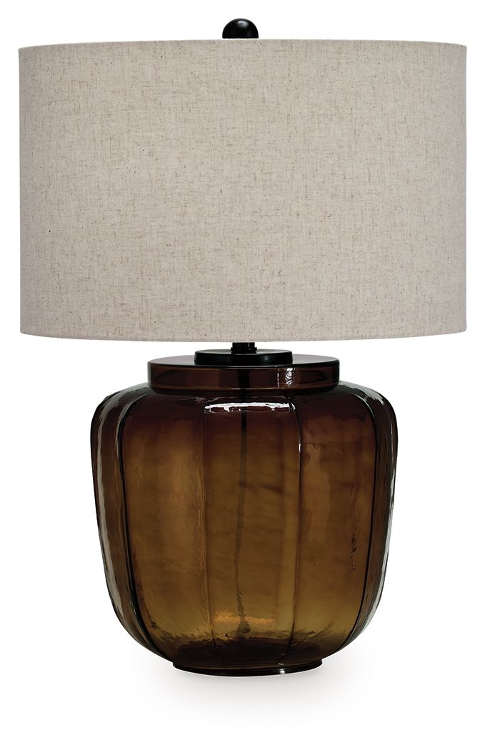 Bainmore - Amber - Glass Table Lamp - JaxCo Furniture