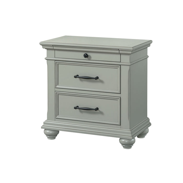 Slater - Nightstand With USB - Gray - JaxCo Furniture