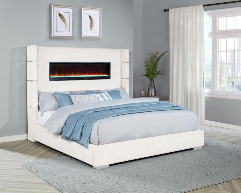 Tisdall - Upholstered Fireplace Bed - JaxCo Furniture