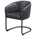 Banner - Leatherette Upholstered Dining Arm Chair - Anthracite - JaxCo Furniture