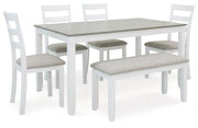 Stonehollow - White / Gray - Rectangular Drm Table Set (Set of 6) - JaxCo Furniture