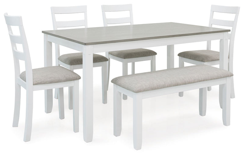 Stonehollow - White / Gray - Rectangular Drm Table Set (Set of 6) - JaxCo Furniture