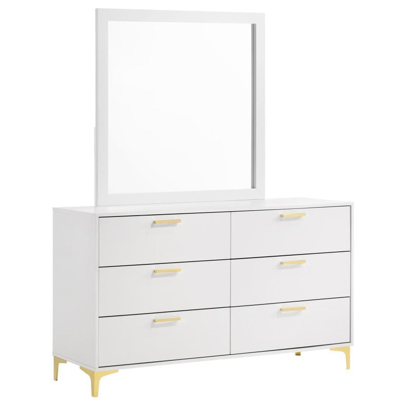 Kendall - 6-Drawer Dresser With Mirror - JaxCo Furniture
