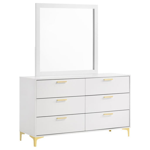 Kendall - 6-Drawer Dresser With Mirror - JaxCo Furniture