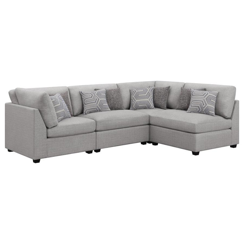 Cambria - 4 Piece Upholstered Modular Sectional Sofa - Gray - JaxCo Furniture