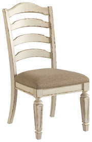 Realyn - Chipped White - Dining UPH Side Chair (Set of 2) - Ladderback - JaxCo Furniture