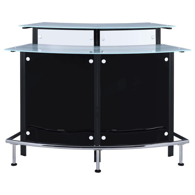 Keystone - Curved Glass Top Home Bar Wine Cabinet - Black - JaxCo Furniture
