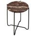 Latifa - Round Marble Top Accent Side Table - Red And Black - JaxCo Furniture