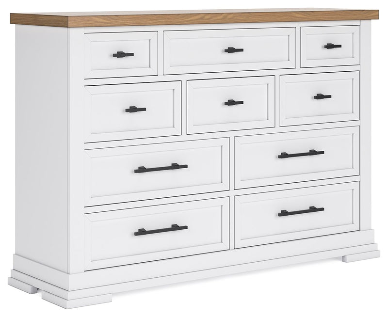 Ashbryn - White / Natural - Dresser - JaxCo Furniture