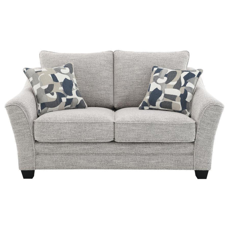 Tomkins - Boucle Upholstered Loveseat - Light Gray - JaxCo Furniture