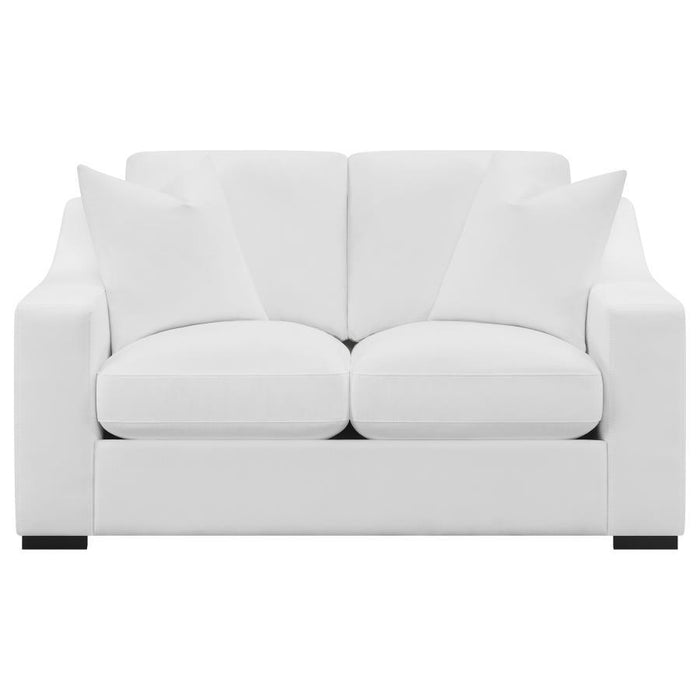 Ashlyn - Upholstered Sloped Arm Loveseat - White - JaxCo Furniture